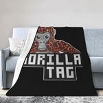 FJQWKLF Gorilla Monkey Tag Blanket Fleece Ultra-Soft Micro Throw Soft Blankets for Couch Sofa Bed 30"x40"