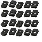 Sourcingmap 20pcs Spring Steel Speed Fastener U Nut Clip Black for M4 / ST3.5 Screw Bolt