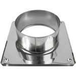 Vent Systems 8" Inch Stainless Steel Chimney Top Plate - Base Mount for Flue Cap or Cowl - Square to Round Roof Cover Flange - Steel Plate Cover for Chimneys