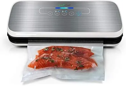 NutriChef Vacuum Sealer | Automatic Vacuum Air Sealing System For Food Preservation w/ Starter Kit | Compact Design | Lab Tested | Dry & Moist Food Modes | Led Indicator Lights