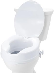 VEVOR Raised Toilet Seat, 10cm Height Raised, 136 kg Weight Capacity, Universal Toilet Seat Riser, Screw Rod Locking, with Toilet Seat, for Elderly, Handicap, Patient, Pregnant, Medical