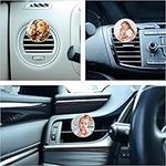 Drive Buddy Car Photo Frames, Car Vent Photo Holder, Acrylic Magnetic Picture Frame Clips Onto Air Vents, Fits Wallet Size Photos 2x3 Inch (Circle)