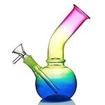 Glass Bong Pipe Water Bongs for Smoking Bong Bowl 14.5mm Height 21cm 200g Recycling Tornado Filter Glass Water Bong hookahs Oil Rig Bong (Red SmallBongs)