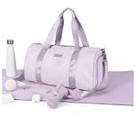 Gym Bag Womens Small,Sports Duffle Bag,Weekend Travel Bag Duffel Bag for Girls,Overnight Carry on Bag with Shoes Compartment and Wet Pocket,Lightweight Holdall for Swimming Yoga Training, Light Purple