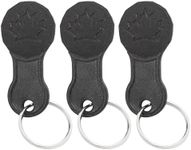 Shopping Cart Keys - Set of 3 Removable Keys - Shopping Cart Canadian Loonie Key - Plastic Keys with Metal Key Rings (Metallic Black)