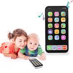 smallcow Baby Toy 12-18 Months,Montessori Toys for 1 Year Old,Learning Toy Play Cell Phone with 8 Functions and Dazzling Lights for Toddler Baby Kids 12-18 Months Boy Girl 1-3 Year Old, Black