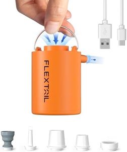 FLEXTAILGEAR Tiny Pump 2024,Portable Air Pump - Compact and USB Rechargeable Air Pump for Outdoor Adventures, Perfect for Sleeping Pads, Swim Rings, Air Pillows, and Mattresses (Orange)