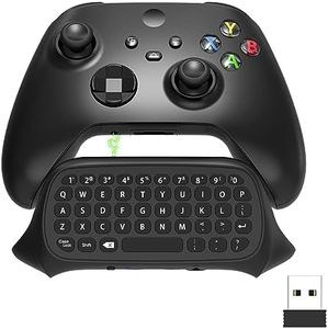 Wireless Controller Keyboards for Xbox Series X/S, 2.4G USB Receiver Controller Qwerty Keypad & Chatpad with 3.5mm Audio/Original Jack, Text Message & Voice Chat, for Xbox Series S/Series X/One/One S