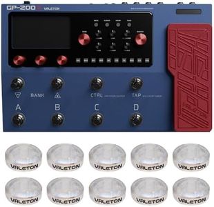 VALETON Multi Effects Processor Pedal with Expression Pedal FX Loop MIDI I/O Amp Modeling IR Cabinets Simulation Stereo OTG USB Audio Interface GP-200X (Include 10 Pcs Additional Footswitch Toppers)