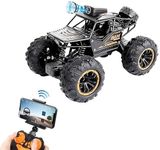 PN AVAN RC Car Remote Control Car with 720P HD FPV Camera, 1/18 Scale Off-Road Remote Control Truck Gravity Sensor Rc Truck, High Speed Monster Trucks for Kids (Black- RC Truck)