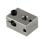 3D Printer 500℃ High Temperature Plated Copper Heater Block for PT100 Cartridge Sensor Version V6 Hotend Titan Aero Extruder (Copper)