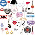 31pcs Taylor Birthday Party Decorations Photo Booth Props, TS Party Decorations Photo Props, Birthday Party Favors, Music Lyrics Photo Booth Props for Girls Party, Music Lover Photo Booth Props