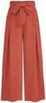 PRETTYGARDEN Women's Wide Leg Work Pants Business Casual High Waisted Loose Palazzo Trouser Summer Clothes (Orange,Medium)