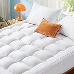 Bedsure Mattress Topper Queen Size - Extra Thick Mattress Pad Cover with 8-21" Deep Pocket, Plush Soft Pillow Top Bed Topper for Back Pain, Overfilled Down Alternative Filling, White