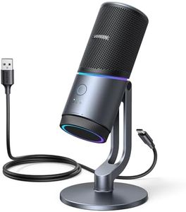 UGREEN USB Microphone for PC 24bit/96kHz RGB Gaming Microphone ENC Noise Cancelling Cardioid Condenser Mic for Podcasting, Streaming, Recording with Quick Mute, Gain Knob for PC/Mac/Laptop PS4/PS5 Pro