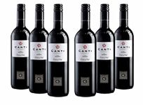 Canti - Italian Red Dry Wine 12%, Medium-Body Grapes Blend, Fruity Taste and Wild Berries Notes, 6x750 ml