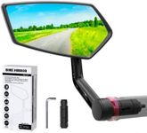 RBRL Bike Mirror Bar End Bike Mirror, Rotatable Bicycle Mirror, Automotive Grade Glass Bike Side Mirrors, Scratch Resistant E-Bike Universal Rearview Mirrors for Mountain bike (Left)