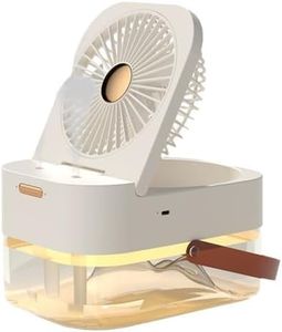 Dcnhfdsw USB Rechargeable Misting Fan with Dual Misting Outlets, Portable Humidifier Air Cooler with Water Tank for Home,