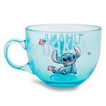 Disney Lilo & Stitch Ohana Glass Coffee Mug | Tropical Large Coffee Cup For Espresso, Caffeine, Beverages, Home & Kitchen Essentials | Cute Gifts and Collectibles | Holds 16 Ounces