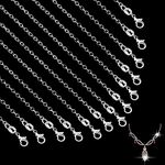 925 Sterling Silver Plated Chains, 26 Pack Necklace Chains DIY Chains Bulk Link Necklace with Lobster Clasps for Necklace Making Bracelet Extension (18Inches 1.5mm)