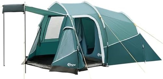 Portal 2-3 Man Tent Luxury 3000mm Waterproof with Porch Awning 3 Person Camping Tent with Sewn-in Groundsheet 2 Man with Bedroom Lightweight Tunnel for Festival Outdoor Hiking