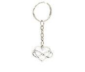 Infinity Heart Symbol Silver Keyring 26mm