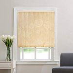 Kayra Decor Roller Blinds for Windows- Blackout, Circle Design Blinds for Home Office, Size-58(W) X 72"(H),Ivory