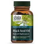 Gaia Herbs Black Seed Oil - Cold-Pressed Capsules for Lung, Respiratory, and Antioxidant Support - with Organic Nigella Seed Oil - Herbal Supplement - 60 Vegan Liquid Phyto-Capsules (30-Day Supply)