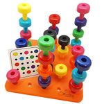 Peg Board Set with Pattern Card - Fine Motor Toy for Toddlers and Preschoolers Occupational Therapy