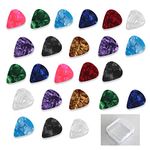 GWAWG Guitar Picks 24PCS Plectrums Guitar Bass Celluloid Style Heart Picks 4 Thicknesses 0.5mm 0.75mm 1.0mm 1.2mm