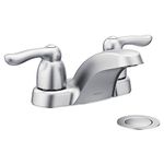 Moen 4925BC Chateau Two-Handle Lavatory Faucet with Drain Assembly, Brushed Chrome