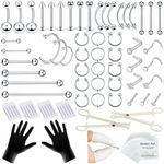 Tustrion 80PCS Nose Piercing Kit fo