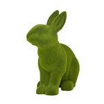 Deco 79 Outdoor Waterproof MGO Garden Rabbit Sculpture Patio Yard Lawn Porch Art Decoration Ornament, Ceramic, Green, 8" x 15" x 16"