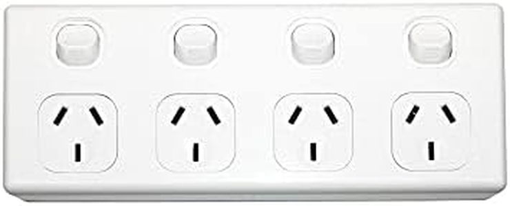 3A AU Quad Power Point 10A 250v 4 Gang GPO Socket Outlet - White