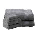 Charisma Soft Bath Sheet Towels 6 pc Bundle | Includes: 2 Luxury Bath Sheet Towels, 2 Hand Towels & 2 Washcloths | Quality, Ultra Soft Towel Set | 6 Pieces (Dark Grey)