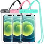 2024 Waterproof Phone Pouch: 3 Pack Cruise Ship Essentials Must Haves Dry Bag for Vacation Beach Travel Kayak Accessories, Water Proof Phone Case for iPhone 15 14 13 12 Pro Plus Max Galaxy