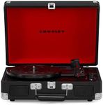 Crosley Cruiser Plus Portable Turntable - Bluetooth Record Player, 3-Speed Suitcase Vinyl Player, Home Turntables for Vinyl Records, Built in Stereo Speakers & Bluetooth Receiver, AUX Input, Black