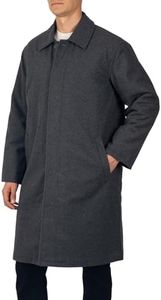 Alpine Swiss Zach Men’s Wool Blend Overcoat – Knee-Length Trench Coat, Runs Large for Layering Over Suits or Sweaters Gray Medium