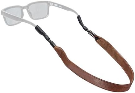 Chums Nappa Leather Sunglasses Strap for Men & Women – Fits Most Frames – Premium Leather Sunglass Strap with Secure Silicone Grip Ends, Leather Glasses Strap Holder (Brown)