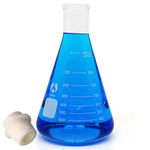 Bomex Glass Flask Erlenmeyer Flask Narrow Mouth 1000Ml Graduated Flasks with Stopper（Single） 1000Ml