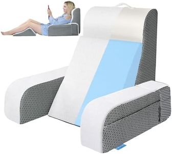 Kayfia Reading Pillow, 10 in 1 Back Pillow for Sitting up with Detachable Arms Rest, Bed Rest Pillows with Gel Memory Foam, Backrest Pillow for Reading/Gaming/Working in Bed or Couch 19", White