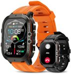 Smart Watch for Men (Answer/Make Calls), 5ATM Waterproof 1.96'' AMOLED Screen Rugged Military Smartwatch with 2 Straps and Heart Rate SpO2 Monitor, 100+ Sports Modes Fitness Tracker for Android iOS