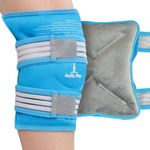 Vive Knee Ice Pack Dual Strap - Reusable Gel for Hot and Cold Therapy - Wrap Around Entire Joint After Replacement Surgery Or Injury - Cooling Compression for Pain and Swelling - Men, Women (Blue)