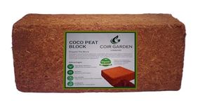COIR GARDEN - Cocopeat Block - 900 GMS (Expands Upto 3 KG, 10.5 x 15 cm) - Organic Fertilizer and Soil Manure Potting Mixture for Home Gardening and Potted Plants