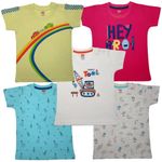 LuvLap Half Sleeve Boys T-Shirt, For Baby, Infants & Toddlers, Multicolour, 100% Cotton, Baby Boy Dress, Baby Boy Clothes, Kids Clothing, Pack Of 5