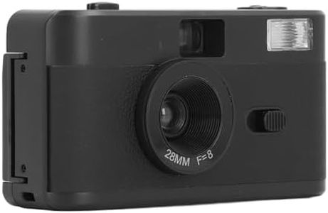 Zyyini 35mm Film Camera, 35mm Reusable Film Camera with Flash, Vintage Film Supports Both Black and White or Colored 35Mm 135 Film, (Black)