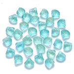 Craftdady 100Pcs Transparent Clam Shell Glass Spacer Beads Spray Painted Tiny Loose Beads with Top Drilled Loop 10x10.5mm for Jewelry Craft Making (Turquoise)