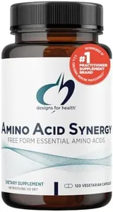 Designs for Health Amino Acid Synergy - Vegetarian Essential Amino Acids Supplement with BCAAs, Alpha-Ketoglutarate, Methionine + B6 (P-5-P) - Support for Athletes + Muscles (120 Capsules)