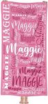 MJARTORIA Personalised Towels with Text, Beach Towel Fruit, Sand-free, Quick-drying, and Lightweight Bath Towel for Swimming Girls 76 x 152 cm (A-Dark Pink)