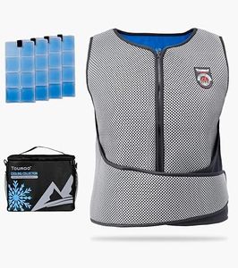 TOURGO PCM Cooling Vest for MS Patients,Cool Vest for Men&Plus-size Women with 3 PCM Packs - Provides Constant 65℉ for 3-5 Hours (M-XXL)